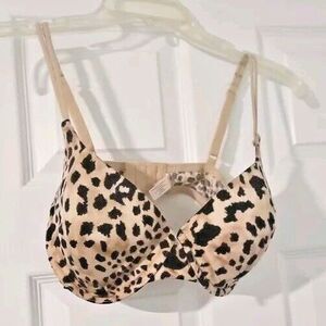 90s Victoria's Secret PINK Bra  36D Cheetah Animal Print Soft Padded Underwire